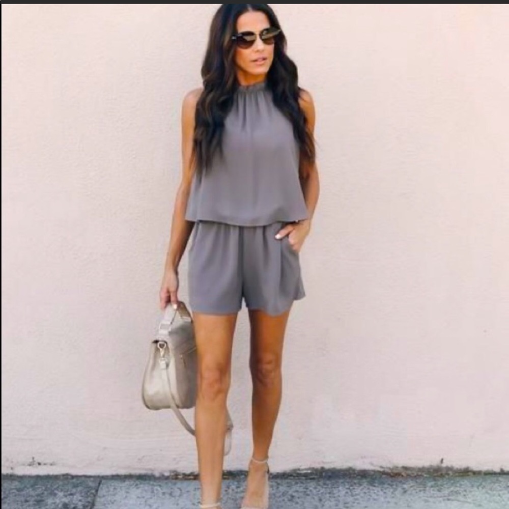 Vici Pick Up Line Romper with Pockets